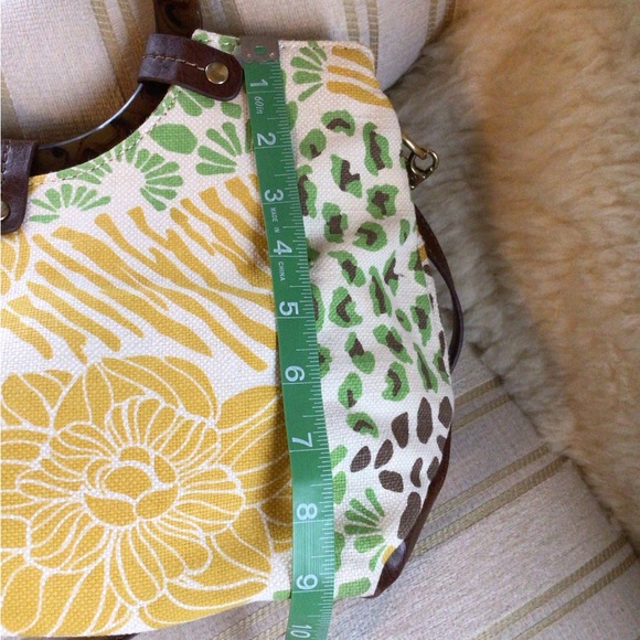 Relic tortoise shell handle canvas handbag - Picture 6 of 9